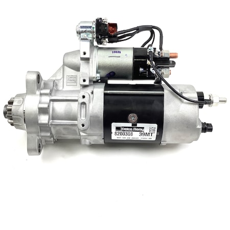 Delco Remy Starter, 39Mt Rotatable Flange, 12V, 11 Tooth Pinion, Cw Rotation, Sae 3 Mount, W/Over Crank 8200308